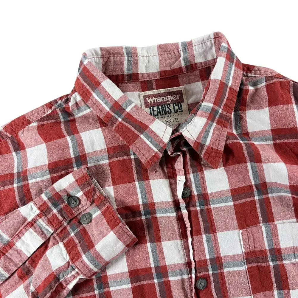 2 Wrangler Jeans Co, Plaid Long Sleeve Shirts - Men's Sz‎ L